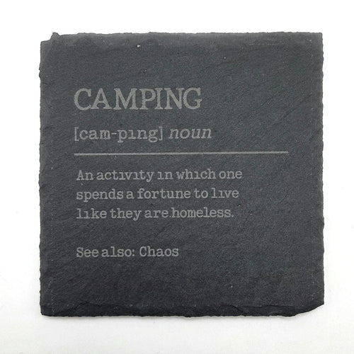 Camping Definitions Slate Coasters