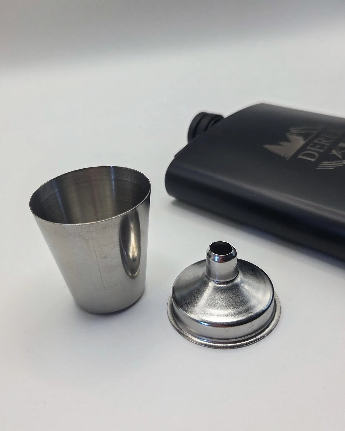 Personalised Matte Black Engraved Hip Flask