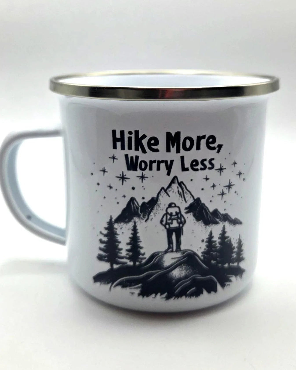 Hike More Worry Less Enamel Mug