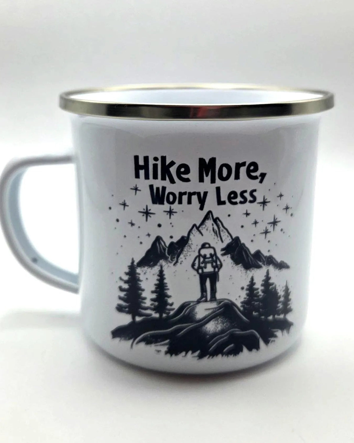 Hike More Worry Less Enamel Mug