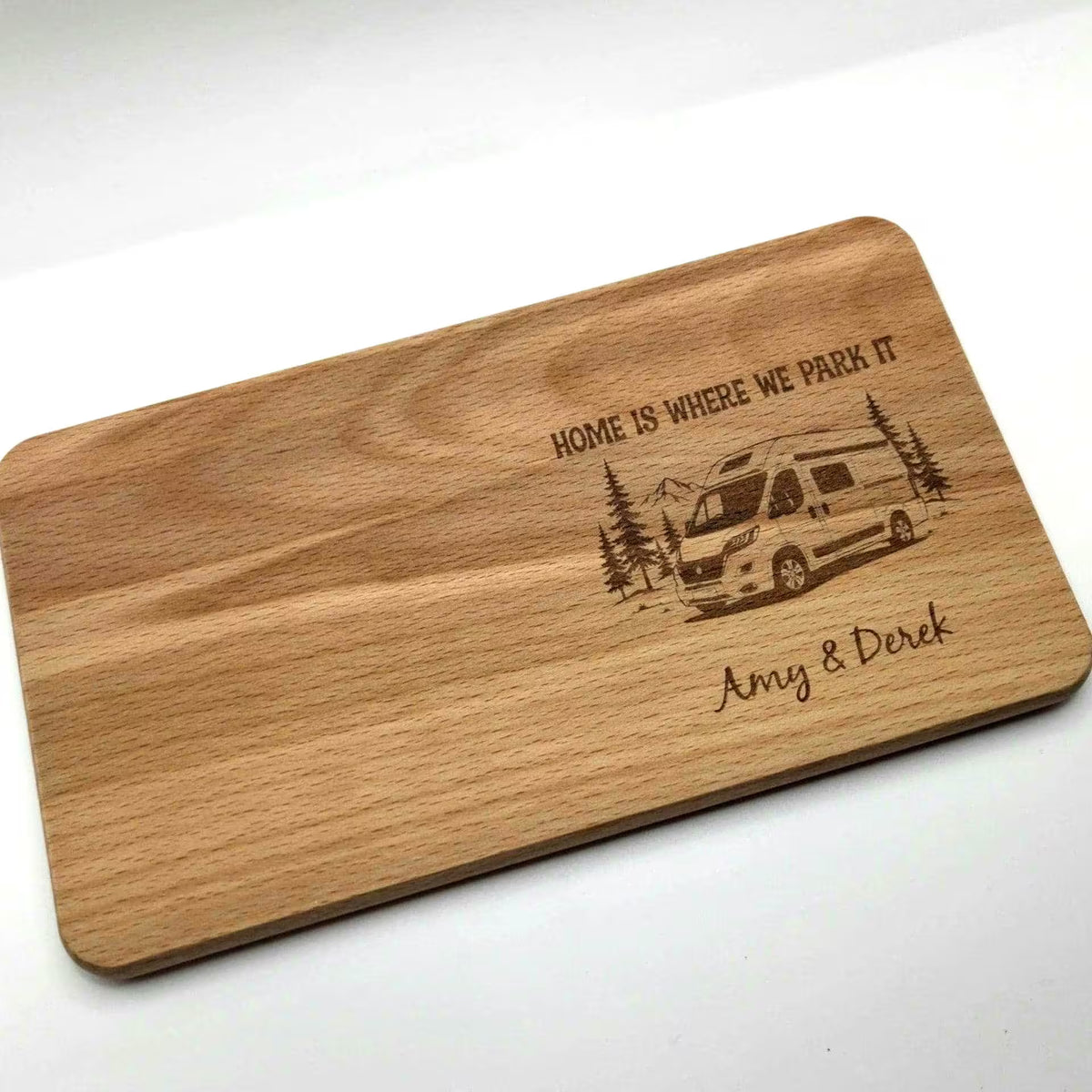 Home is Where We Park It - Small Personalised Campervan Chopping Board