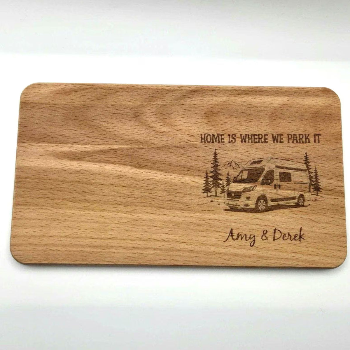 Home is Where We Park It - Small Personalised Campervan Chopping Board