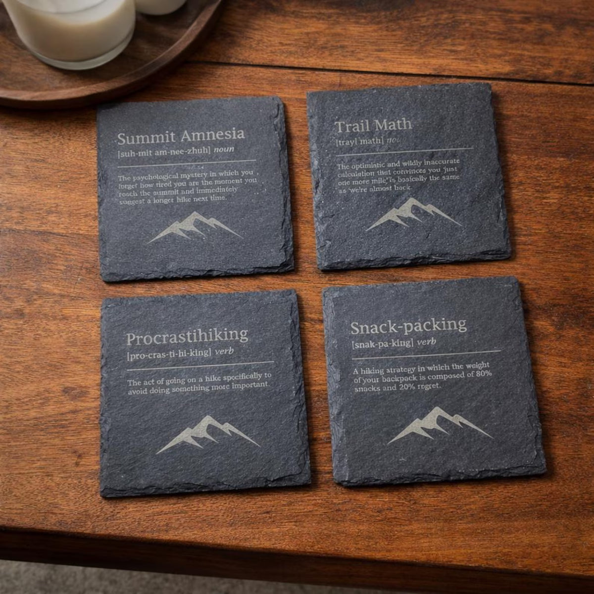 Funny Hiking Definitions Slate Coasters