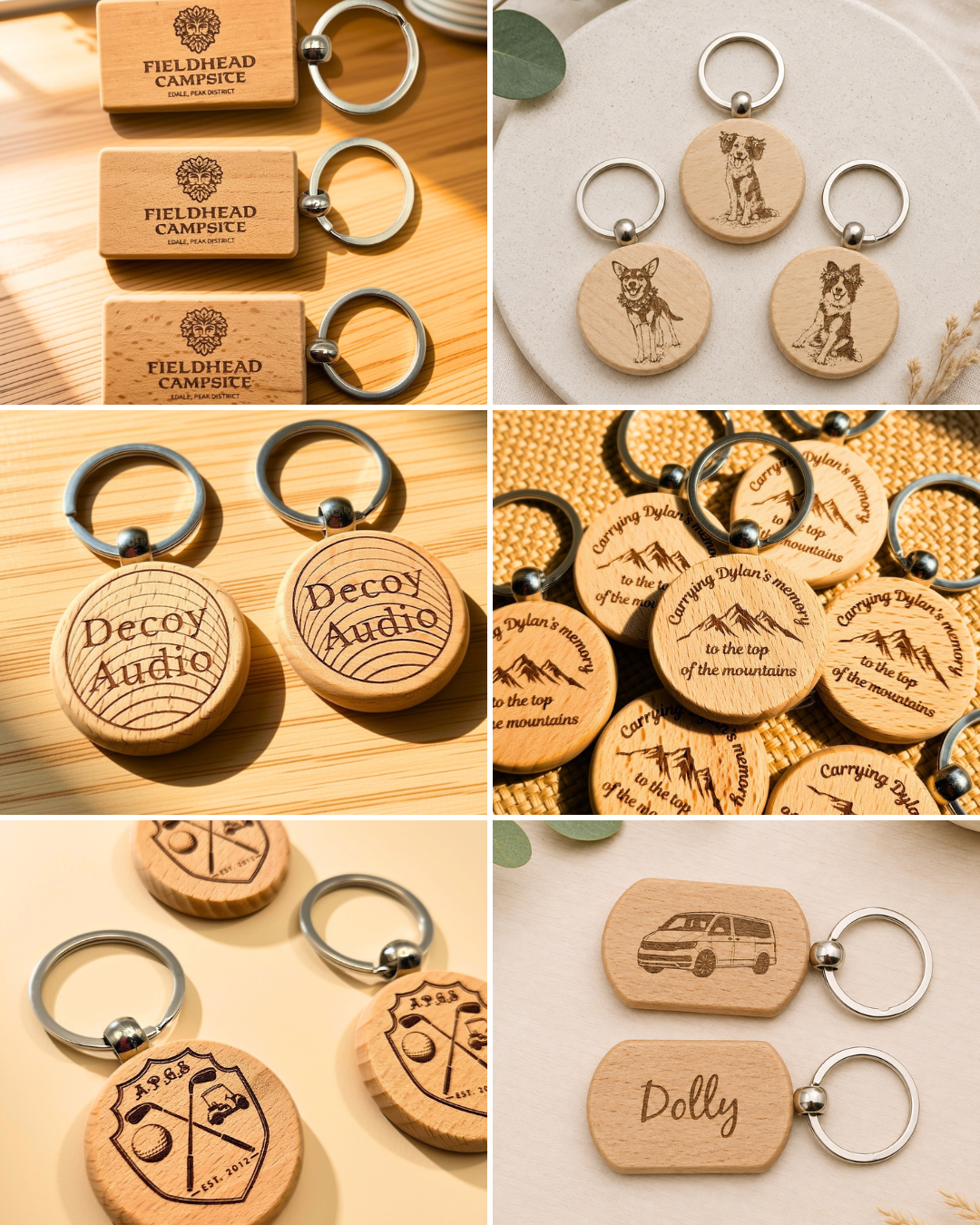 Personalised Wooden Keyrings