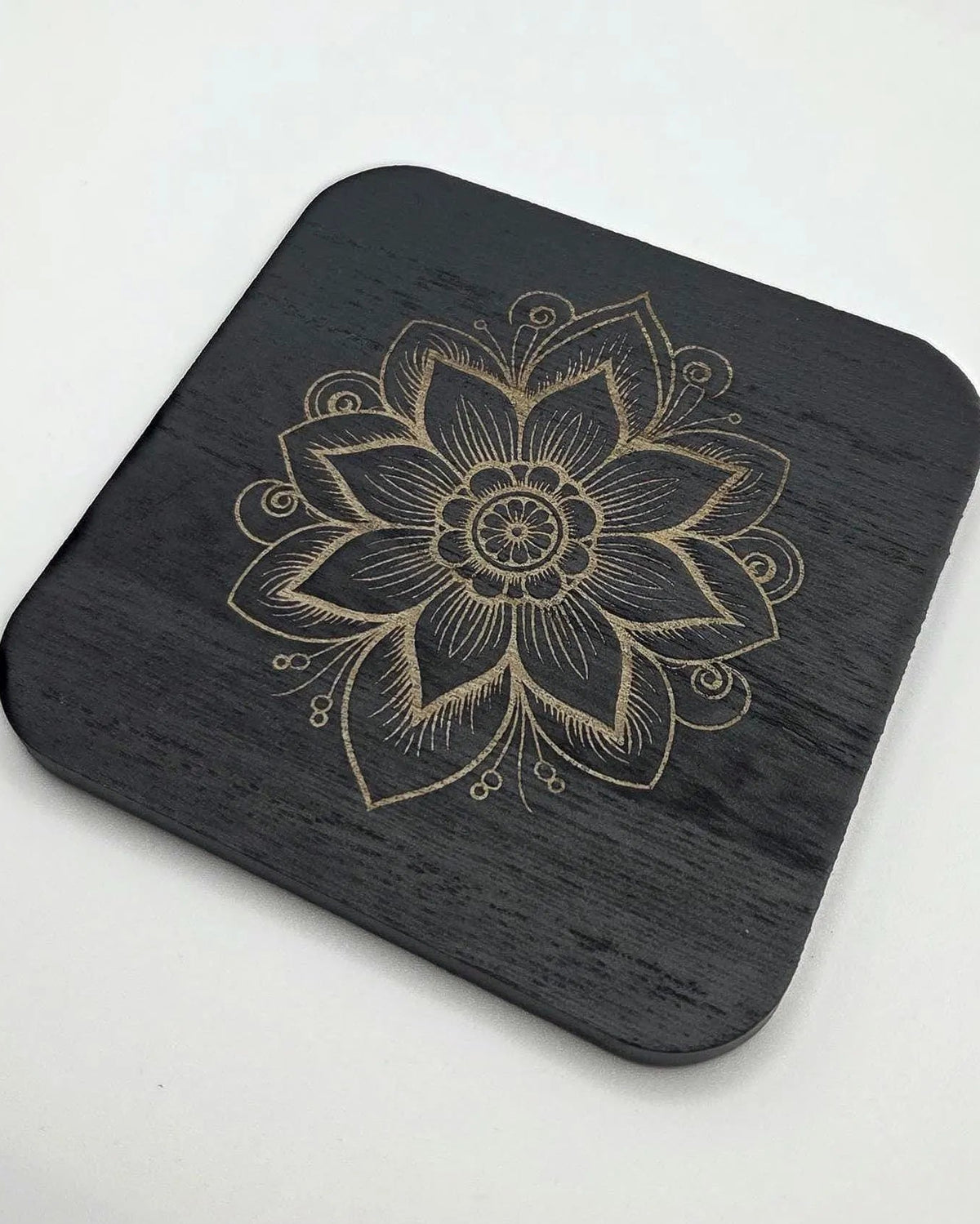 Engraved Mandala Coaster Set