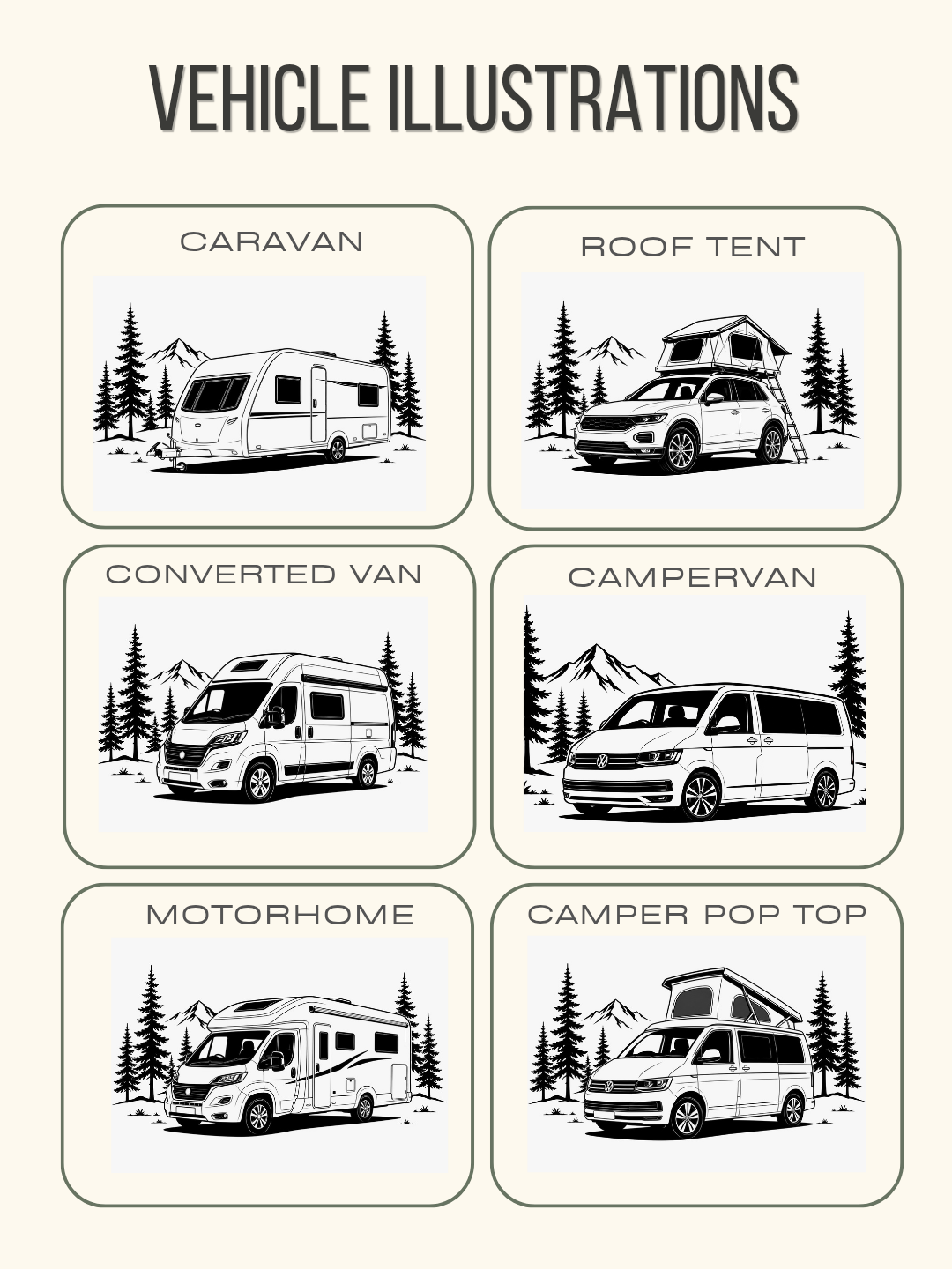 Personalised Campervan Gift Set - Chopping Board and Enamel Mugs
