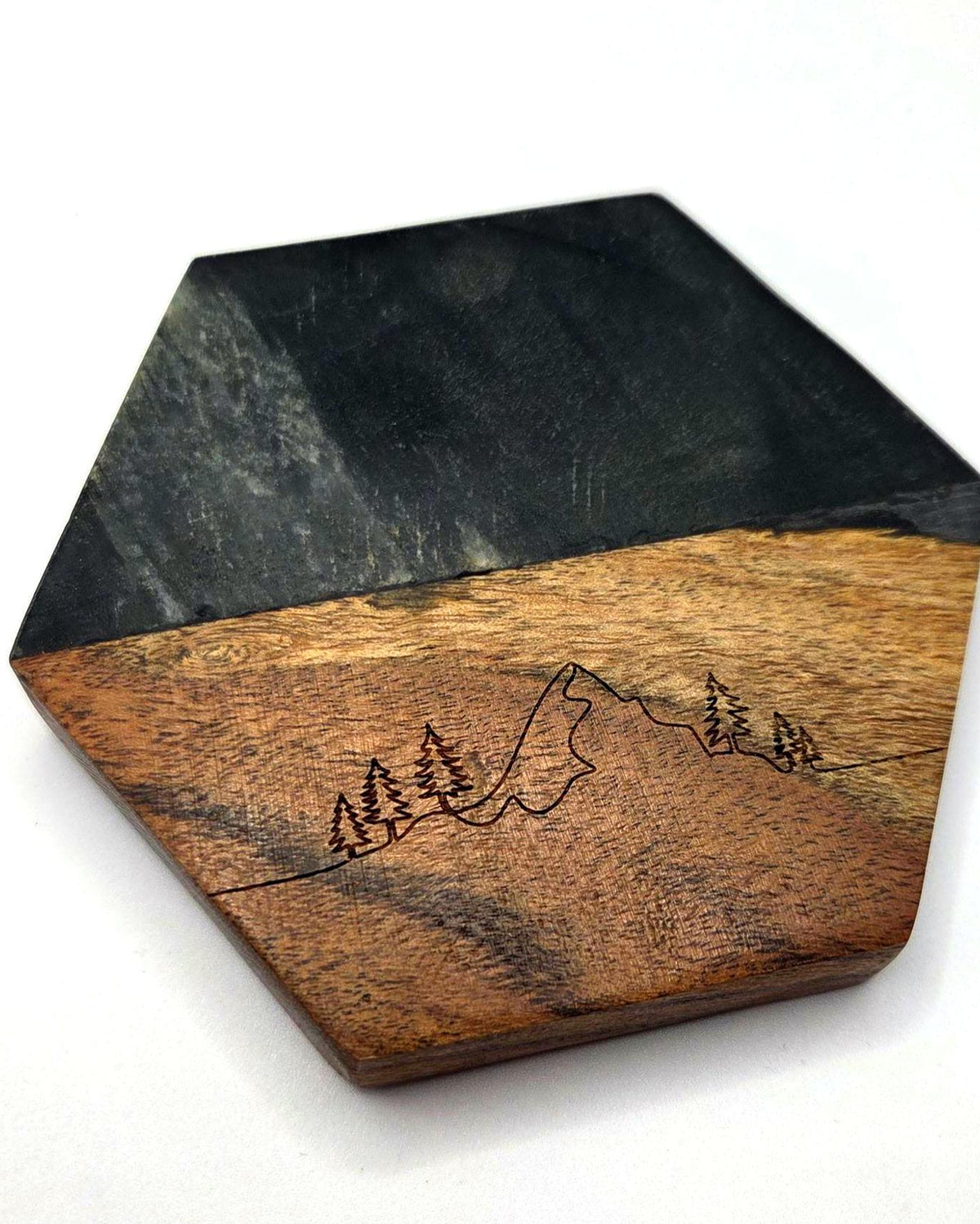 Hexagonal Mountain Lineart Coaster