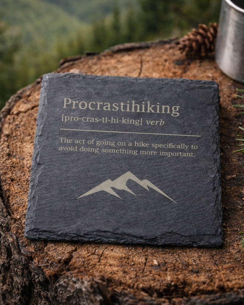 Funny Hiking Definitions Slate Coasters